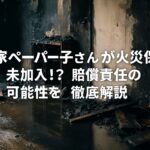林家ペーパー子さんが火災保険未加入！？賠償責任の可能性と火災の真相を徹底解説