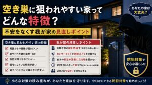 空き巣に狙われやすい家ってどんな特徴？不安をなくす我が家の見直しポイント