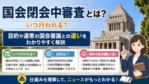 国会閉会中審査とは？いつ行われる？目的や通常の国会審議との違いをわかりやすく解説