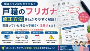 戸籍のフリガナ修正方法をわかりやすく解説！間違っていた場合の手続きや注意点とは？