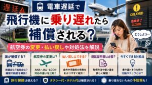 電車遅延で飛行機に乗り遅れたら補償される?航空券の変更・払い戻しや対処法を解説