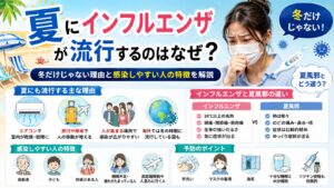 夏にインフルエンザが流行するのはなぜ？冬だけじゃない理由と感染しやすい人の特徴を解説