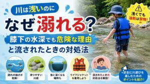 川は浅いのになぜ溺れる？膝下の水深でも危険な理由と流されたときの対処法