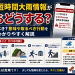 記録的短時間大雨情報が出たらどうする？避難すべき？意味や取るべき行動をわかりやすく解説