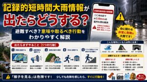 記録的短時間大雨情報が出たらどうする？避難すべき？意味や取るべき行動をわかりやすく解説