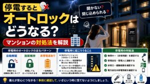 停電するとオートロックはどうなる？開かない・閉じ込められる？マンションの対処法を解説