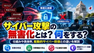 サイバー攻撃の無害化とは？何をする？仕組みや具体例、能動的サイバー防御との違いを解説
