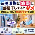冬の洗濯物は窓際に部屋干しするとダメ？結露やカビを防いで早く乾かすコツを解説！