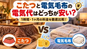 こたつと電気毛布の電気代はどっちが安い?1時間・1ヶ月の料金を徹底比較!