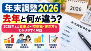 年末調整2026は去年と何が違う？2025年との変更点や控除額・書き方をわかりやすく解説